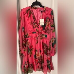 Alex Marie long sleeve tropical dress size-10